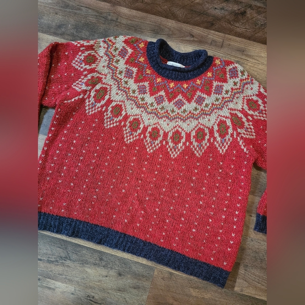Claudia D. Women's Vintage Red Turtleneck Wool Blend Pullover Sweater Size XL - Picture 2 of 8